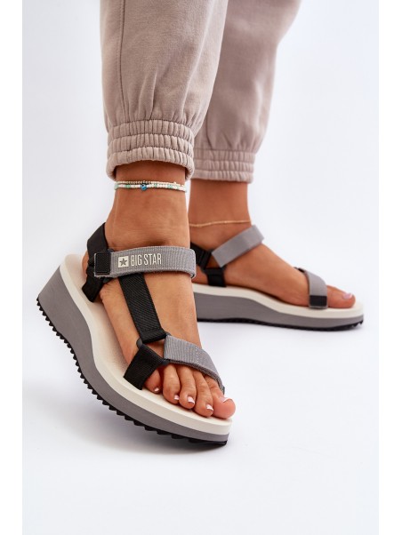 Women's Platform and Wedge Sandals Big Star NN274A054 Grey