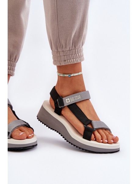 Women's Platform and Wedge Sandals Big Star NN274A054 Grey