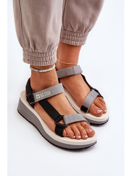 Women's Platform and Wedge Sandals Big Star NN274A054 Grey