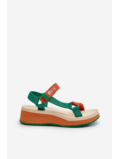 Women's Platform and Wedge Sandals Big Star NN274A053 Green-Orange
