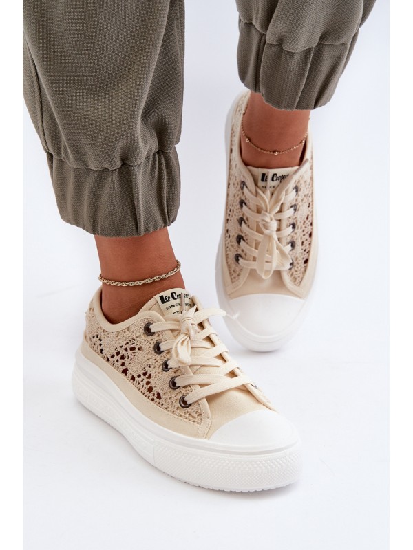 Moteriški nėriniuoti sportbačiai Lee Cooper LCW-23-44-1620 Beige