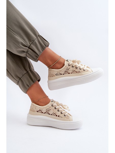 Moteriški nėriniuoti sportbačiai Lee Cooper LCW-23-44-1620 Beige