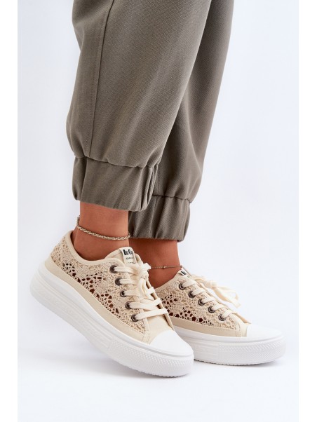 Moteriški nėriniuoti sportbačiai Lee Cooper LCW-23-44-1620 Beige