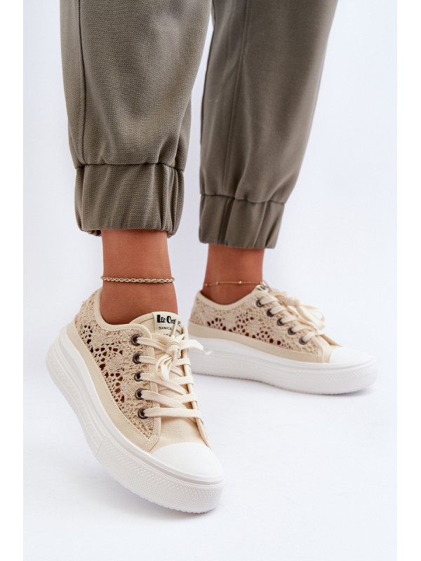 Moteriški nėriniuoti sportbačiai Lee Cooper LCW-23-44-1620 Beige
