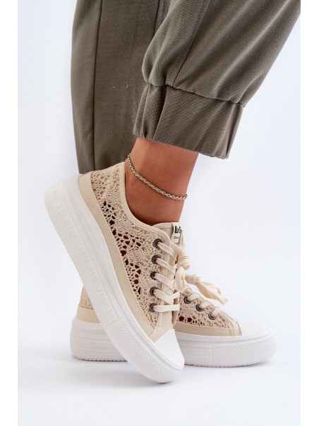 Moteriški nėriniuoti sportbačiai Lee Cooper LCW-23-44-1620 Beige