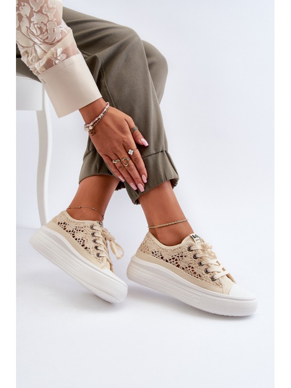 Moteriški nėriniuoti sportbačiai Lee Cooper LCW-23-44-1620 Beige