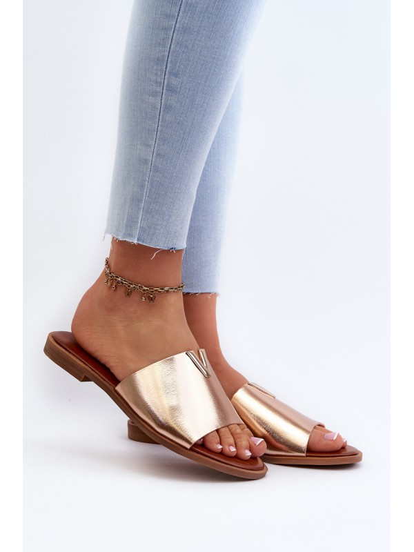 Women's Eco Leather Flat Sandals Golden Maliha 2