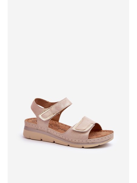 Moteriški smėlio spalvos Velcro sandalai Risanni