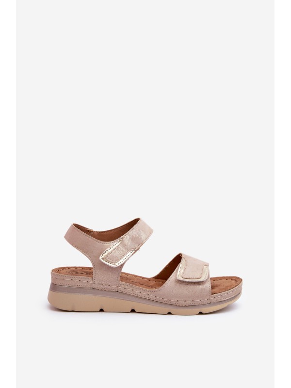 Moteriški smėlio spalvos Velcro sandalai Risanni