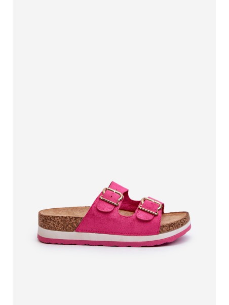 Women's Platform Sandals with Buckles Eco Suede Pink Ursila