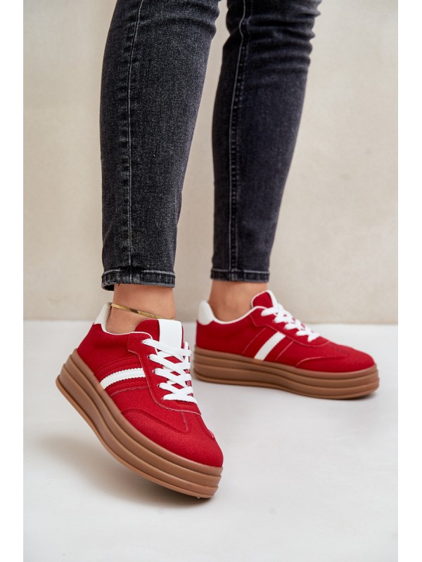 Ladies Sneakers On Platform Red Dravinnia