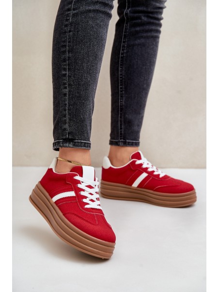 Ladies Sneakers On Platform Red Dravinnia