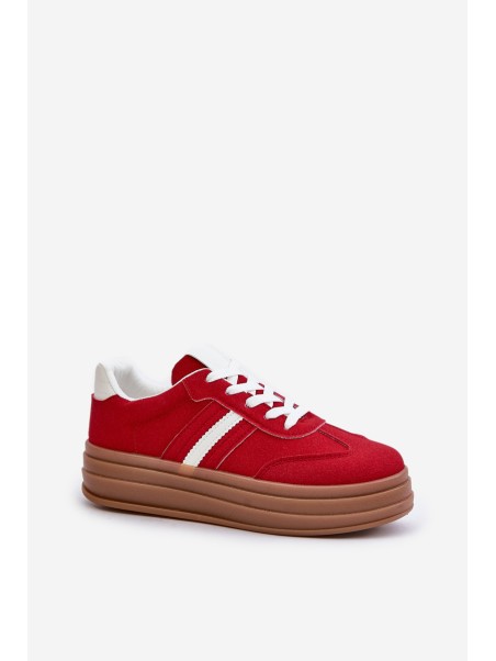 Ladies Sneakers On Platform Red Dravinnia