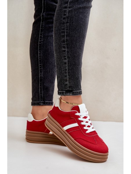 Ladies Sneakers On Platform Red Dravinnia