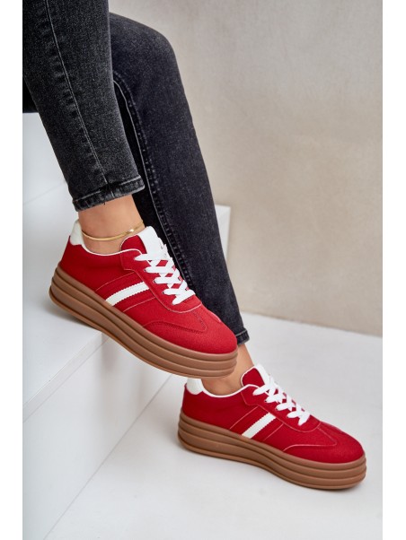 Ladies Sneakers On Platform Red Dravinnia