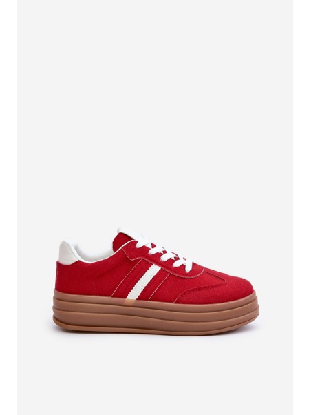 Ladies Sneakers On Platform Red Dravinnia