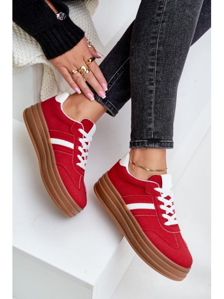 Ladies Sneakers On Platform Red Dravinnia