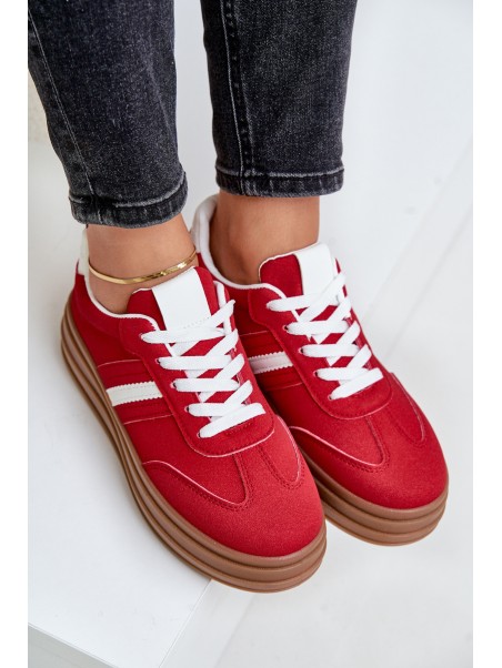 Ladies Sneakers On Platform Red Dravinnia