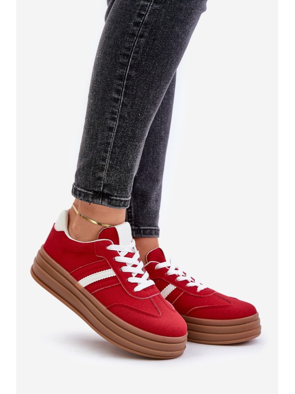 Ladies Sneakers On Platform Red Dravinnia