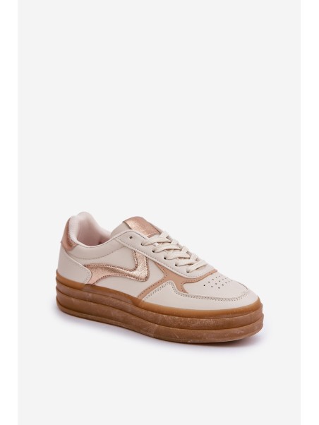 Ladies platform sneakers beige Annines