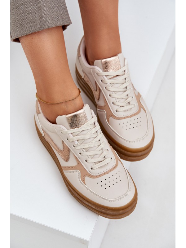 Ladies platform sneakers beige Annines