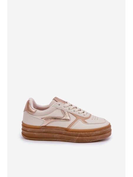 Ladies platform sneakers beige Annines