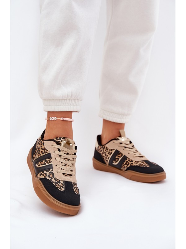 Women's Sneakers From Eco Leather Leopard Black Satylies