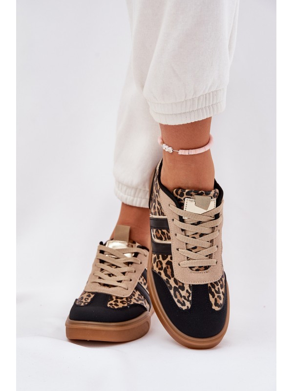 Women's Sneakers From Eco Leather Leopard Black Satylies