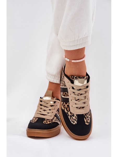 Women's Sneakers From Eco Leather Leopard Black Satylies