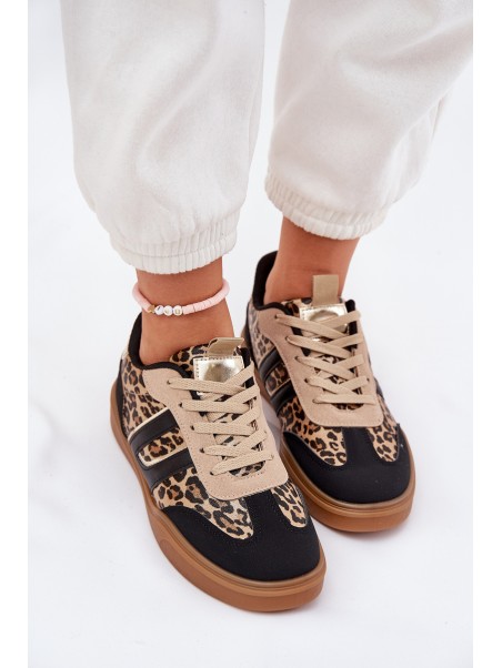 Women's Sneakers From Eco Leather Leopard Black Satylies