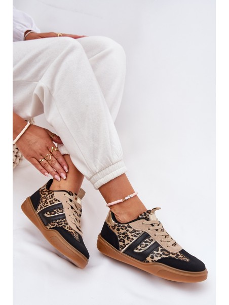 Women's Sneakers From Eco Leather Leopard Black Satylies