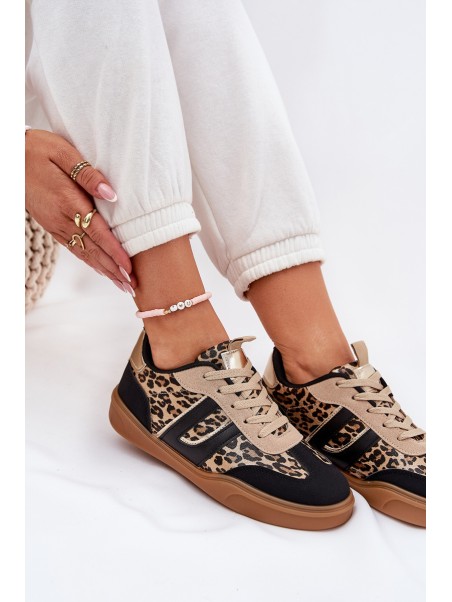 Women's Sneakers From Eco Leather Leopard Black Satylies