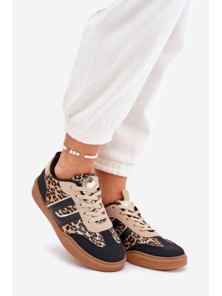 Women's Sneakers From Eco Leather Leopard Black Satylies
