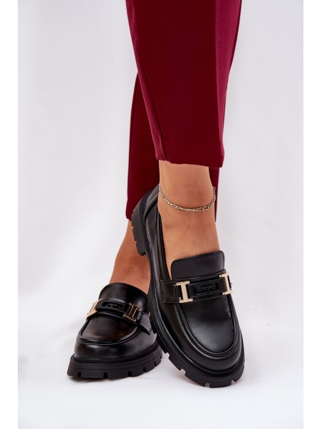 Women Moccasins Made Of Eco Leather Black Lomnela