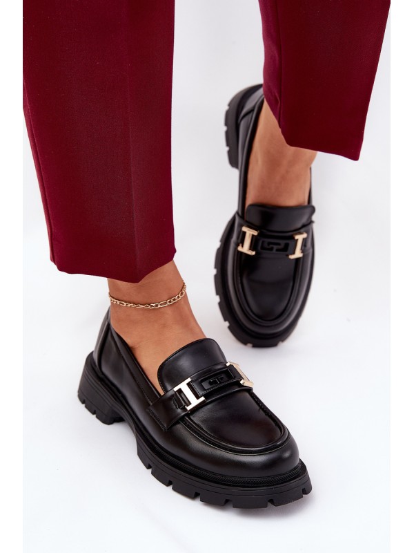 Women Moccasins Made Of Eco Leather Black Lomnela 2