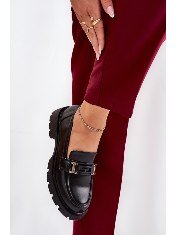 Women Moccasins Made Of Eco Leather Black Lomnela