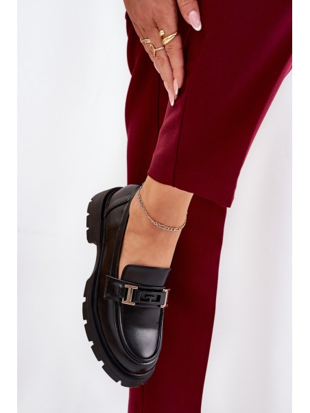 Women Moccasins Made Of Eco Leather Black Lomnela