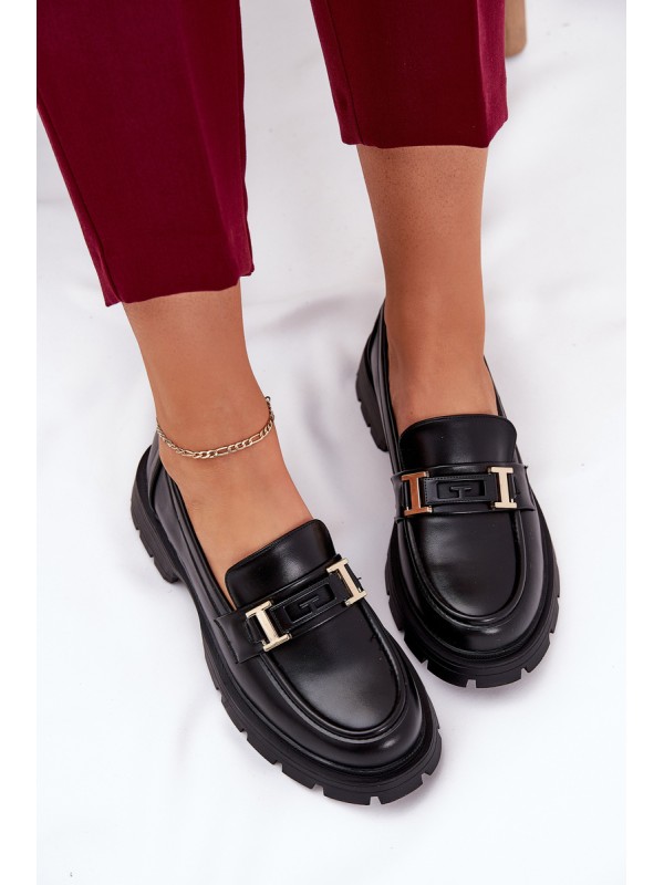 Women Moccasins Made Of Eco Leather Black Lomnela