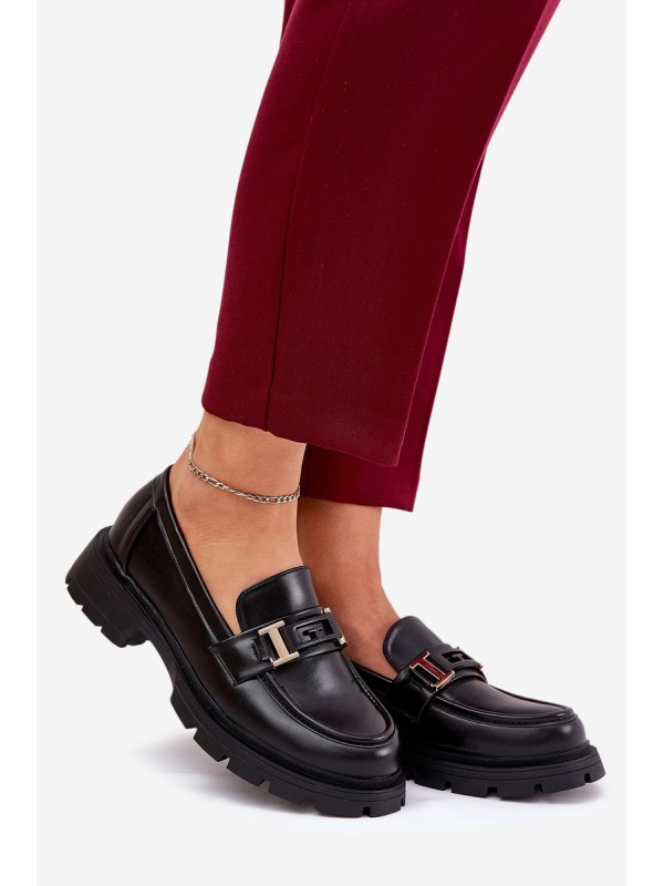 Women Moccasins Made Of Eco Leather Black Lomnela