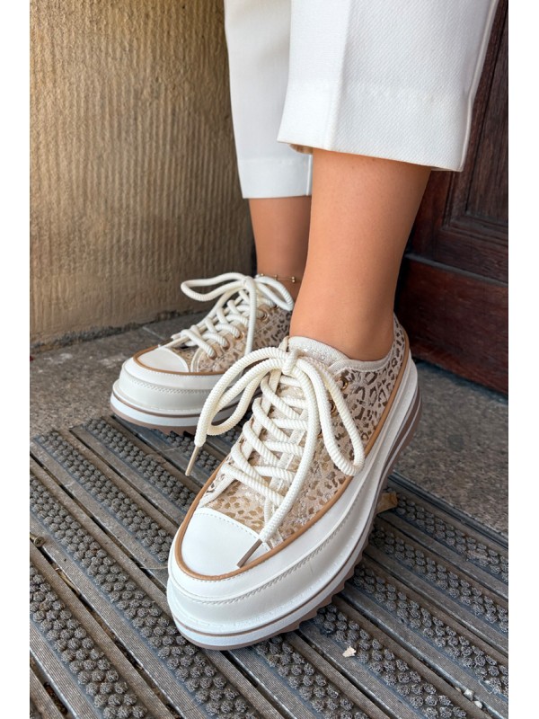 Womens Sneakers On Massive Platform S.Barski BF51-101 Beige