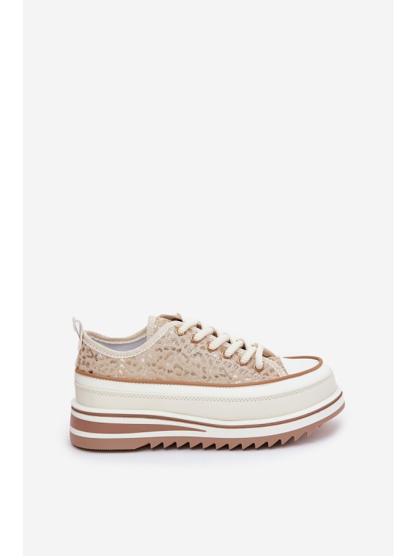 Womens Sneakers On Massive Platform S.Barski BF51-101 Beige
