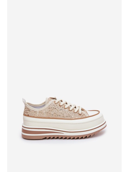 Womens Sneakers On Massive Platform S.Barski BF51-101 Beige