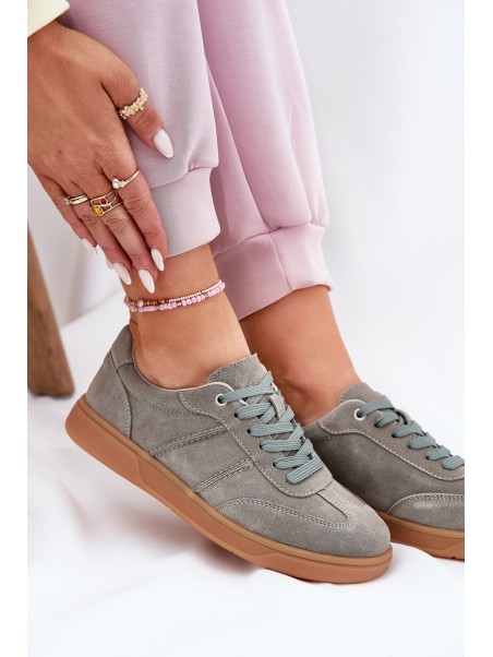 Women'S Low Suede Sneakers Green Paliana