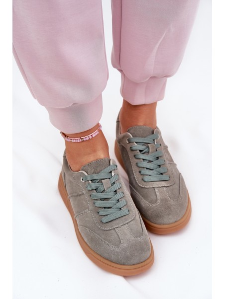 Women'S Low Suede Sneakers Green Paliana