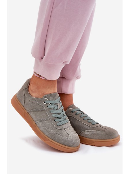 Women'S Low Suede Sneakers Green Paliana