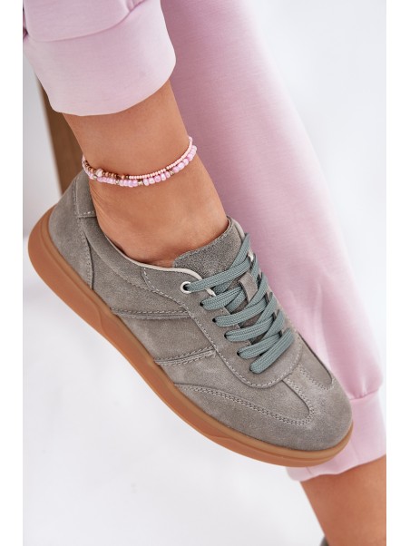 Women'S Low Suede Sneakers Green Paliana