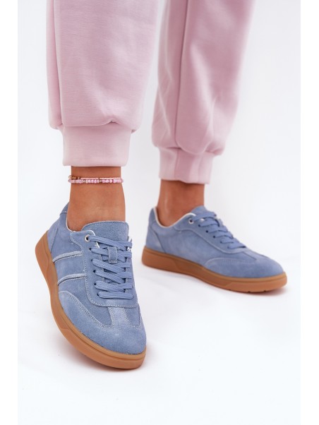 Women's Low Suede Sneakers Blue Paliana