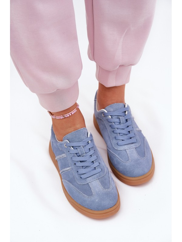 Women's Low Suede Sneakers Blue Paliana