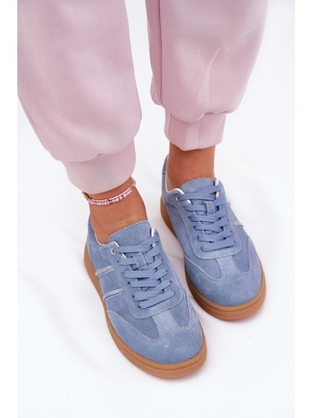 Women's Low Suede Sneakers Blue Paliana