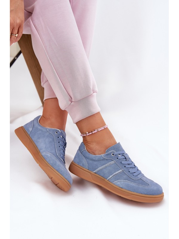 Women's Low Suede Sneakers Blue Paliana